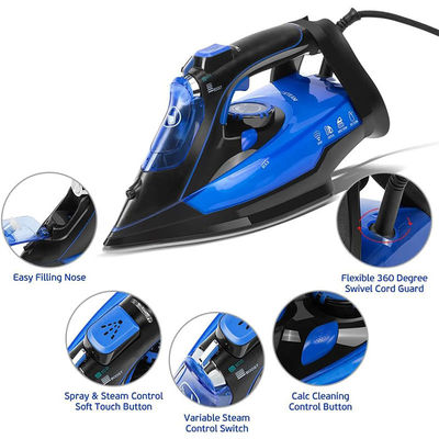2400W Quần áo Sắt hơi nước với bàn chân gốm Turbo hơi nước dọc
