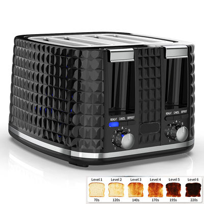 Anbolife XXL 4 lát nướng bánh mì logo điện nướng bánh mì thương mại portable Nướng bánh mì thép không gỉ Nướng bánh mì với 7 cài đặt màu sắc
