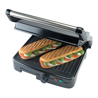 Stainless Steel Electric Grill bánh sandwich nén panini nướng với thiết bị nghiêng