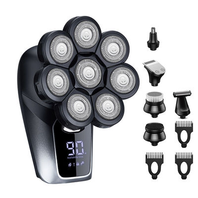 Máy cạo đầu PRO cho nam giới 9D 6 trong 1 Máy cạo đầu màn hình LED sạc không dây