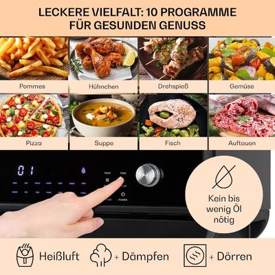 18L Dual Air Frye với Phương thức hơi nước và sấy khô 2450W Toaster Dehydrator Oil Free