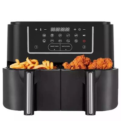 Máy nướng khí thông minh 2400W đôi với cửa sổ trong suốt có thể nhìn thấy 9L Công nghệ hai vùng kỹ thuật số
