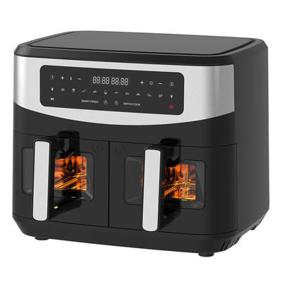 2400W 9L Máy nướng không khí kép với cửa sổ trong suốt 12 Cung cấp nấu ăn