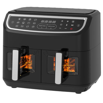 2400W 9L Máy nướng không khí kép với cửa sổ trong suốt 12 Cung cấp nấu ăn
