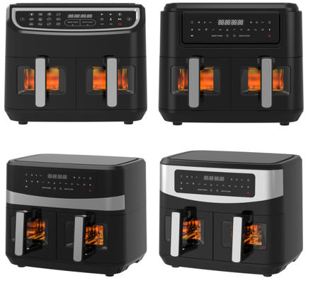 2400W 9L Máy nướng không khí kép với cửa sổ trong suốt 12 Cung cấp nấu ăn