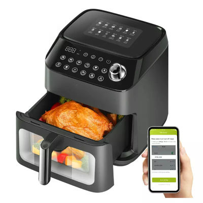 5L 6L 7L 8L Có thể nhìn thấy Máy nướng không khí kép Nấu ăn nhanh nóng Không dầu Smart Wifi