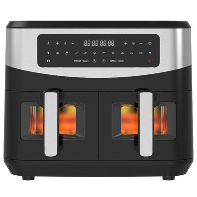 9L 2000W Smart Air Fryer Digital Double Basket Với Cửa sổ hiển thị