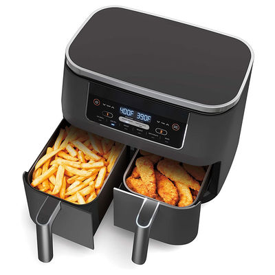 Nhà bếp nhỏ Nhà điện 8L Digital Air Fryer 1700W Cooker Stainless Steel Khu vực rổ kép