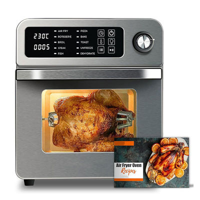 Máy nướng không khí điện 15L với Rotisserie cho gia đình 10 trong 1 Thép không gỉ Máy nướng không gỉ Máy nướng nướng