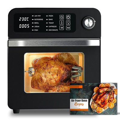 Máy nướng không khí điện 15L với Rotisserie cho gia đình 10 trong 1 Thép không gỉ Máy nướng không gỉ Máy nướng nướng