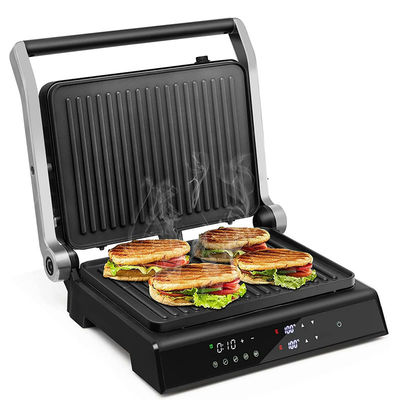 4 slice BBQ trong nhà Panini Electric Press Grill với điều khiển nhiệt độ và thời gian nút