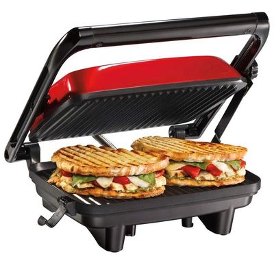 Bấm điện 2 slice Mini Auto Panini với bề mặt không dính
