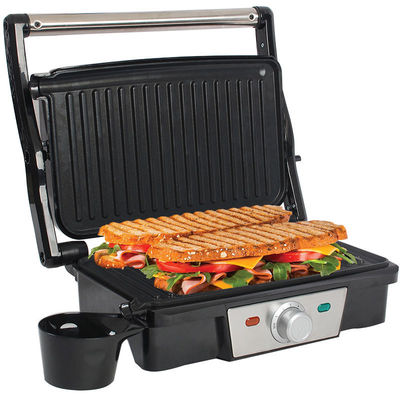 Bấm điện 2 slice Mini Auto Panini với bề mặt không dính