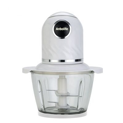 400 Watt Electric Food Chopper Máy xay thịt 2,5L Glass Bowl Thịt rau quả 2 tốc độ