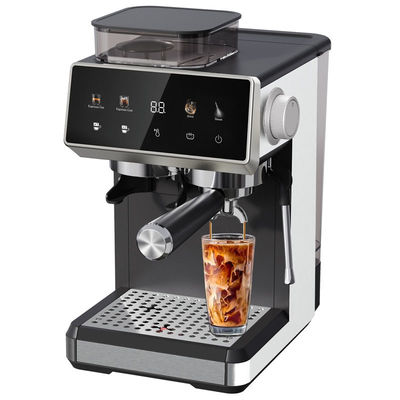 Máy pha cà phê espresso điện chuyên nghiệp Máy bơm áp suất 15/20bar mạnh mẽ Máy xay cà phê Cappuccino Latte làm bằng nhựa bền