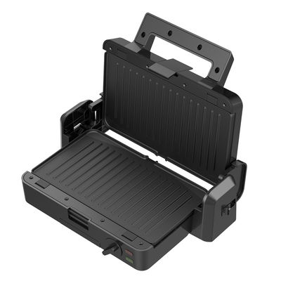1200W Máy nướng liên lạc có thể tháo rời 3 tấm 105 180 độ mở nhiệt độ điều chỉnh nút điện PTFE không dính cho BBQ gia đình