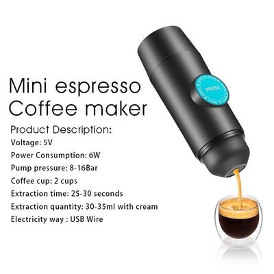 Máy pha cà phê bằng thép không gỉ portable USB cho nhà