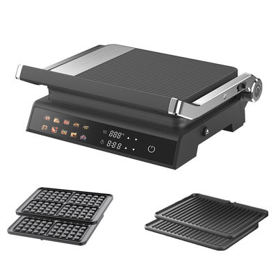 2000W màn hình nướng tiếp xúc kỹ thuật số điện điều chỉnh nhiệt độ điều khiển nút bộ đếm thời gian mở 105 180 độ có tính năng PTFE