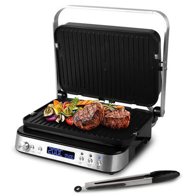 2000W màn hình nướng tiếp xúc kỹ thuật số điện điều chỉnh nhiệt độ điều khiển nút bộ đếm thời gian mở 105 180 độ có tính năng PTFE