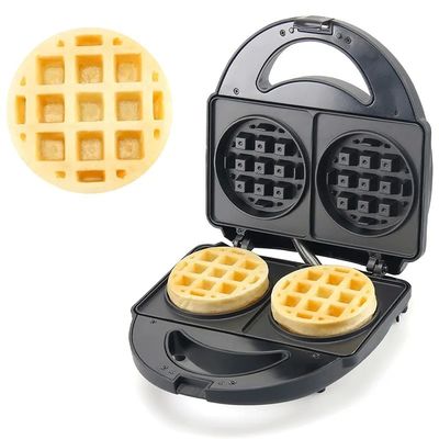 Không dính PTFE phủ 2 slice Waffle Maker với Sandwich và Pancake Maker có thể tháo rời
