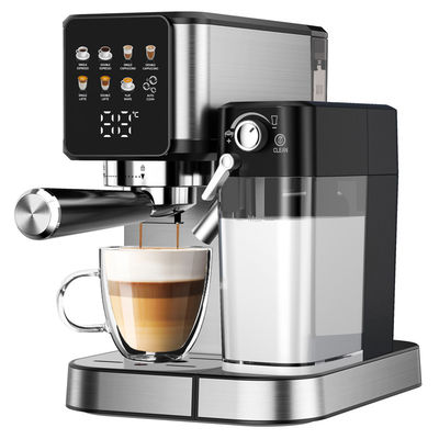 Máy làm cà phê espresso bằng bạc với máy xay sữa bằng tay cho latte cappuccino