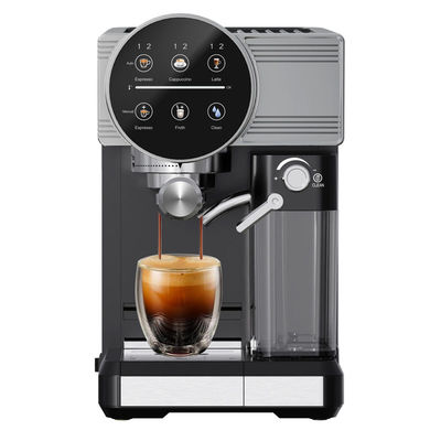 Máy làm cà phê espresso bằng bạc với máy xay sữa bằng tay cho latte cappuccino