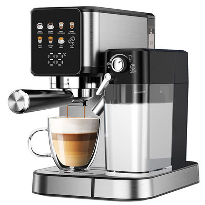 Máy làm cà phê espresso bằng bạc với máy xay sữa bằng tay cho latte cappuccino