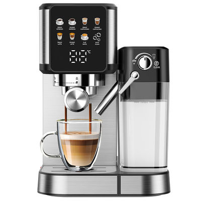 Máy làm cà phê espresso bằng bạc với máy xay sữa bằng tay cho latte cappuccino