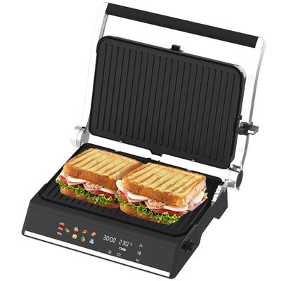 Điện số liên lạc BBQ Chế độ nướng không khói Ứng dụng nấu ăn gia đình có thể tháo rời 6 slice Panini Maker With Probe Detect