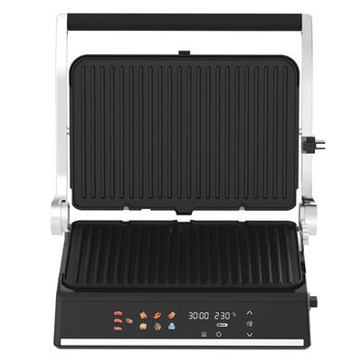 Điện số liên lạc BBQ Chế độ nướng không khói Ứng dụng nấu ăn gia đình có thể tháo rời 6 slice Panini Maker With Probe Detect