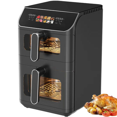 6l + 6l Double Stack Air Fryer 2800w Non-Stick Coating Quảng trường hiện đại điều khiển kỹ thuật số gấp màn hình LED Menu điện gia đình