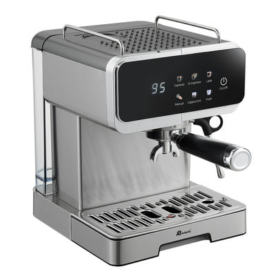Anbo Full SS Housing LED Digital Touch Screen Expresso Coffee Machine 1.6L 20 bar Wide Espresso Coffee Maker with Milk Frother