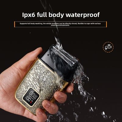 Máy cạo tóc điện chuyên nghiệp cho nam giới với pin 500mAh, lưỡi dao thép không gỉ và rửa toàn thân