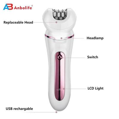 Máy triệt lông 5 trong 1 chống nước IPX6 với pin 600mAh cho bộ dụng cụ chăm sóc mặt và cơ thể