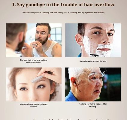 Máy tỉa lông mũi điện ANBOLIFE với pin Lithium dùng trong gia đình, bằng nhựa bền, dụng cụ chăm sóc cá nhân