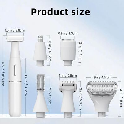 Bộ máy cạo râu điện đa chức năng 6 trong 1 với sạc USB hoàn toàn chống nước để cắt lông mày và sử dụng trong nhà