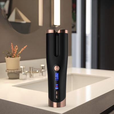 Máy cuộn tóc tự động gốm không dây với 4 cài đặt nhiệt độ và sưởi ấm nhanh cho tất cả các loại tóc