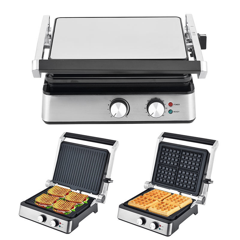 4 slice Electric grill with detachable plates waffle maker Sandwich Panini Press Contact grill 2200W đĩa thay thế