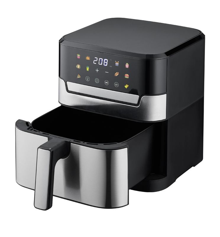 6L 7L Chọn lành mạnh Máy nướng khí kỹ thuật số Sản phẩm sưởi ấm thông minh nhanh chóng Thép không gỉ Không dầu Điện
