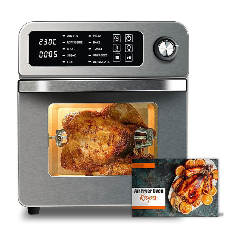 Máy nướng không khí điện 15L với Rotisserie cho gia đình 10 trong 1 Thép không gỉ Máy nướng không gỉ Máy nướng nướng