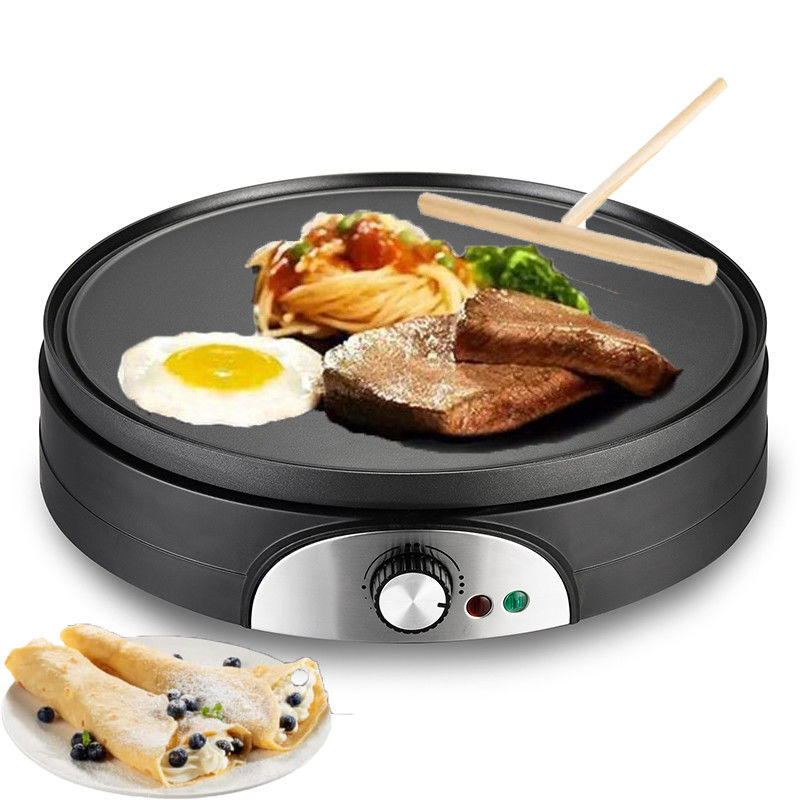 Máy chế tạo Crepe điện có thể đảo ngược với nút nhiệt điều hòa cho sử dụng gia đình Vật liệu PTFE không dính cho các loại thực phẩm khác nhau
