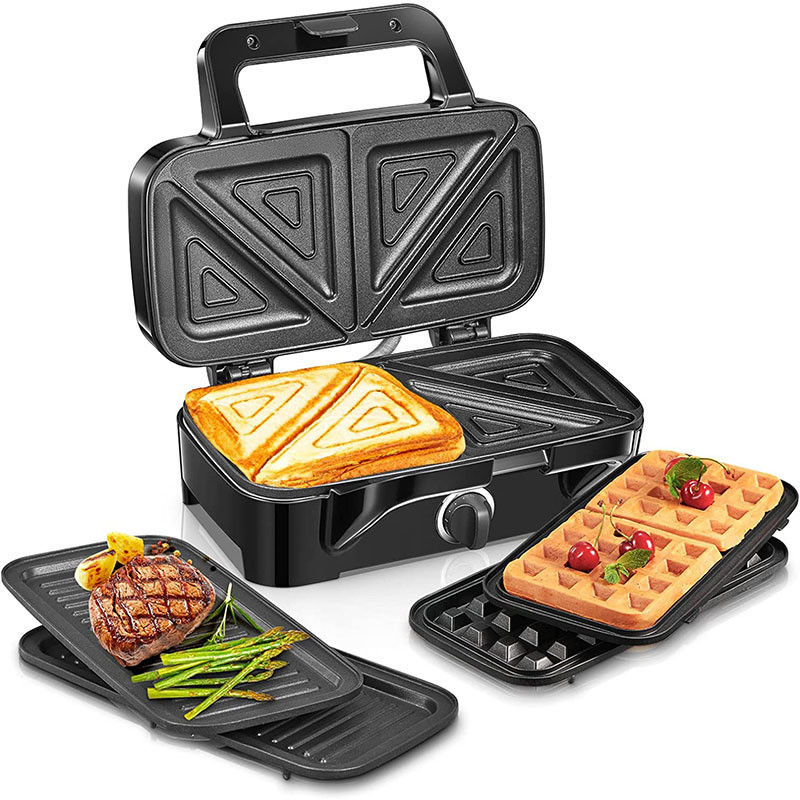 2 Slice Deep Xxl Grill Sandwich Maker Điều chỉnh điều khiển nhiệt độ nguồn điện tháo rời Ptfe Sử dụng gia đình